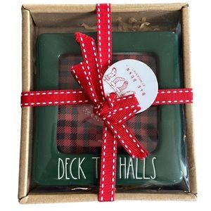 Rae dunn "Deck the Halls" Green Christmas Tree Picture Frame